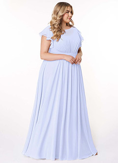 Azazie Daphne Modest Bridesmaid Dresses A-Line Ruffled Chiffon Floor-Length Dress image10