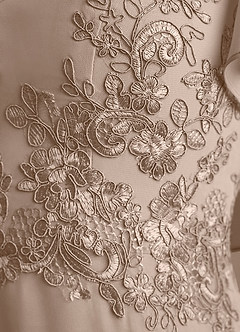 Azazie Frieda Mother of the Bride Dresses Taupe A-Line Applique Chiffon Dress image6