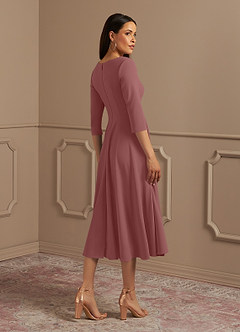 Azazie Nassif Mother of the Bride Dresses A-Line Stretch Crepe Tea-Length Dress image4