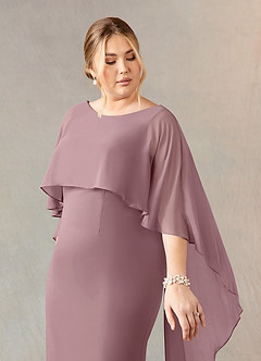 Azazie Dion Mother of the Bride Mekot Vaippa Scoop Stretch Crepe Lattian pituus Pukeutua image12