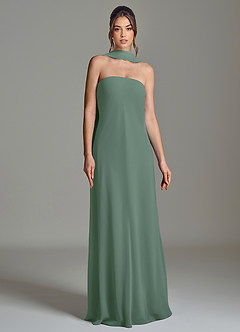 Azazie Ilana Suknie dla druhen Linia A Bez ramiączek Szyfon Do ziemi Sukienka image4