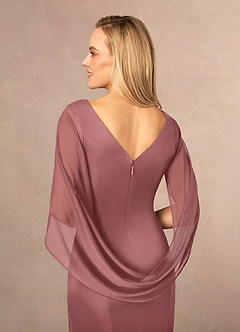 Azazie Belladonna Mother of the Bride Dresses Desert Rose Mermaid Scoop Pleated Mesh Dress image6