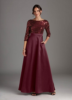 Azazie Carole Mother of the Bride Dresses Cabernet A-Line Sequins Dress image1