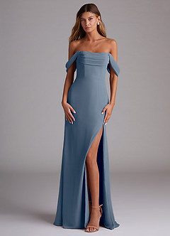 Azazie Saige Bridesmaid Dresses Twilight A-Line Off the Shoulder Chiffon Convertible Dress image1