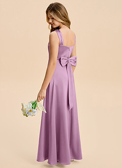 Azazie Kiki Junior Robe Trapèze en Satin extensible Arc Glycine image6