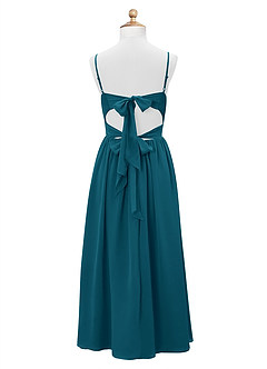 Azazie Zeya Junior Robe Trapèze en Mousseline de soie Bleu Encre image8