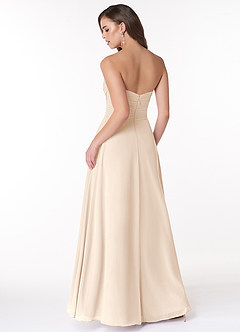 Azazie Arabella Allure Robes de demoiselle d'honneur Robe Trapèze Convertible en Mousseline de soie Encolure en Forme de Cœur Albâtre Blanc image10