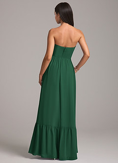 Azazie Kailee Bridesmaid Dresses Dark Green A-Line with Pockets Chiffon Dress image6