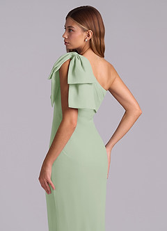 Azazie Yuanna 신부 들러리 드레스 인어 한쪽 어깨 쉬폰 바닥 길이 드레스 image8