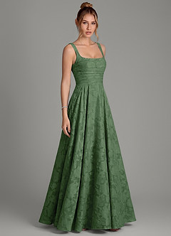 Azazie Azaria Brautjungfernkleider A-Linie Korsett Blumen-Burnout Kleid Eukalyptus image4