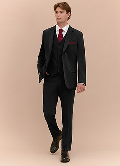 front William Black Comfort Blend 3-piece suit