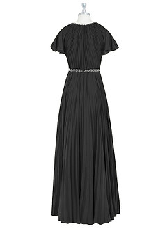 Azazie Kara Modest Bridesmaid Dresses A-Line Pleated Chiffon Floor-Length Dress image8