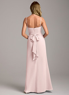 Azazie Tahlia Bridesmaid Dresses Blushing Pink A-Line with Belt Chiffon Dress image6