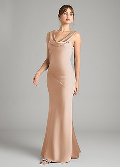 Azazie Rylina Bridesmaid Dresses English Rose Mermaid Stretch Satin Dress image4