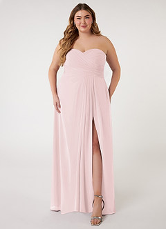 Azazie Arabella Allure Robes de demoiselle d'honneur Robe Trapèze Convertible en Mousseline de soie Encolure en Forme de Cœur Rose Pâle image12