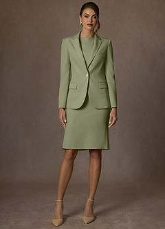 front Kennedy Pistacchio Completo giacca elasticizzata strutturata e abito elegante