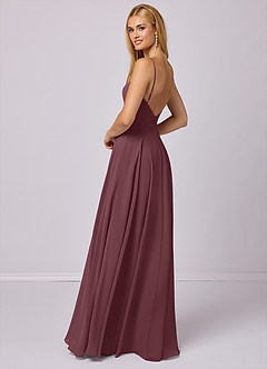 Barbie ♥ Azazie Bridesmaid Dresses Sangria A-Line Chiffon Dress image4