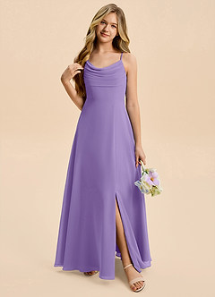Azazie Gia Junior Tahiti A-Line Pleated Chiffon Dress image6