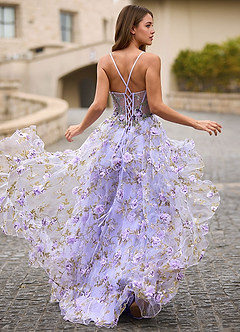 Elara Light Purple 3D Floral Prom Dress image2