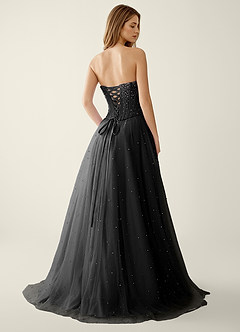 Maevego Black Two-piece Rhinestone Sequin Embroidery Tulle Prom Dress image2