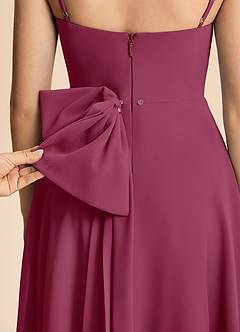 Azazie Bear Junior Mulberry A-Line Pleated Chiffon Dress image8