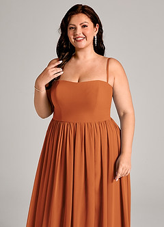 Azazie Calianna Bridesmaid Dresses Cinnamon A-Line Off the Shoulder Chiffon Convertible Dress image11