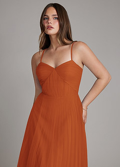 Azazie Teagan Bridesmaid Dresses Cinnamon A-Line Sweetheart Neckline Tulle Dress image6