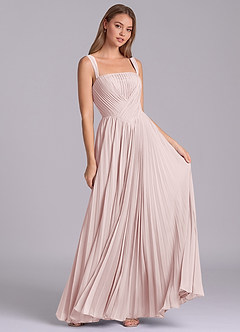 Azazie Mina Jurken voor bruidsmeisjes Jurk van Chiffon met A-Lijn Geplooid Blozend Roze image3