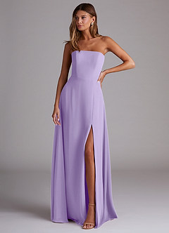 Azazie Wren Bridesmaid Dresses Lilac A-Line Side Slit Chiffon Convertible Dress image1