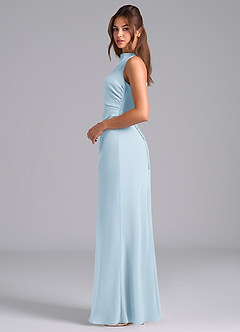 Azazie Evadne Bridesmaid Dresses Sky Blue A-Line Pleated Chiffon Dress image6