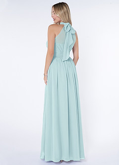 Azazie Iman Bridesmaid Dresses Sea Glass A-Line A-Line Ruched Chiffon Dress image5