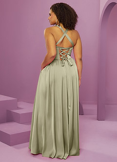 Barbie ♥ Azazie Bridesmaid Dresses Pistachio A-Line with Pockets Stretch Satin Dress image14