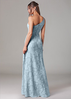 Azazie Ellianna Bridesmaid Dresses Sky Blue A-Line One Shoulder Floral Burnout Dress image4