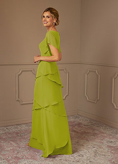 Azazie OHara Mother of the Bride Dresses Lemongrass A-Line V-Neck Chiffon Dress image5