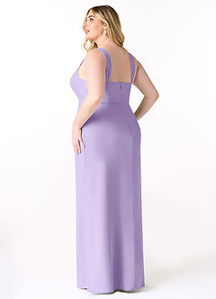 Azazie Denice Bridesmaid Dresses Lilac Sheath Pleated Chiffon Dress image12