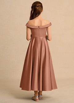 Azazie Teeny Junior Formal Flower Girl Klänningar Klä A-Line i Matt satäng Plisserad image2