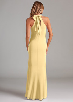Azazie Doretta Bridesmaid Dresses Butter Mermaid Pleated Chiffon Dress image2