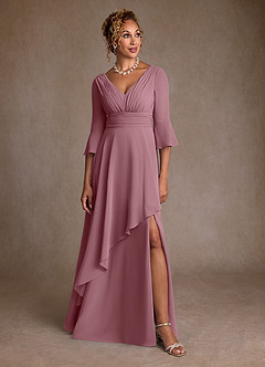 Azazie Eire Mother of the Bride Dresses Vintage Mauve A-Line Pleated Chiffon Dress image4