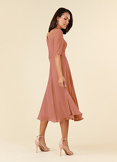 Azazie Naomi Abiti per la Madre della Sposa Abito A-Line in Chiffon Plissettato con Scollo a Barca Più Tagliato image4