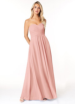 Azazie Yazmin Bridesmaid Dresses Rosette A-Line Sweetheart Neckline Chiffon Convertible Dress image1