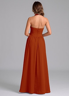 Azazie Darlyn Bridesmaid Dresses Paprika A-Line Pleated Chiffon Dress image2