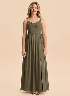 Azazie Zeya Junior Willow Green A-Line Chiffon Dress image6