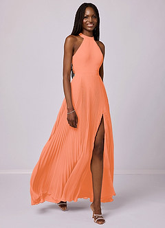 Barbie ♥ Azazie Bridesmaid Dresses Sunset A-Line Pleated Chiffon Dress image3