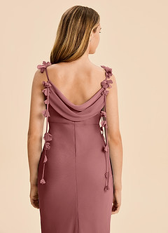 Azazie Trinity Junior Amethyst Mermaid Pleated Chiffon Dress image5