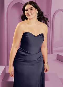 Barbie ♥ Azazie Brudtärnklänningar Klänning av Tubklänning i Stretch Satin Axelbandslös Stormig Konvertibel image15