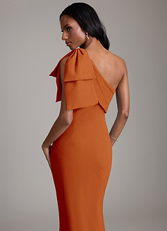 Azazie Yuanna Bridesmaid Dresses Paprika Mermaid One Shoulder Chiffon Dress image7