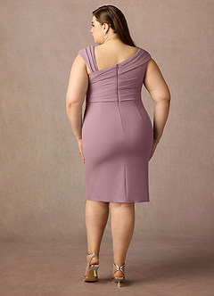 Azazie Cecily Mother of the Bride Dresses Dusty Rose Sheath Stretch Crepe Dress image7