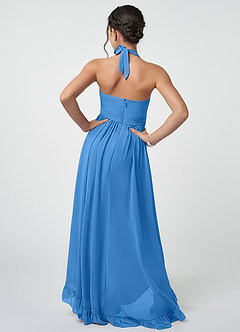 Azazie Hermione Junior Blue Jay A-Line Chiffon Dress image3