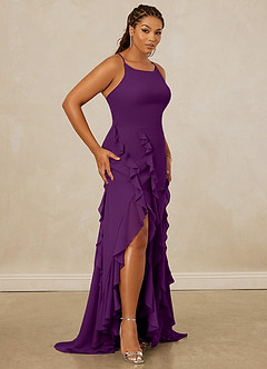 Christian Siriano Bridal for Azazie 1006 Bridesmaid Dresses Grape Mermaid Ruched Chiffon Dress image12