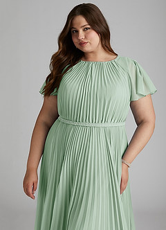 Azazie Kara Modest Bridesmaid Dresses A-Line Pleated Chiffon Floor-Length Dress image14